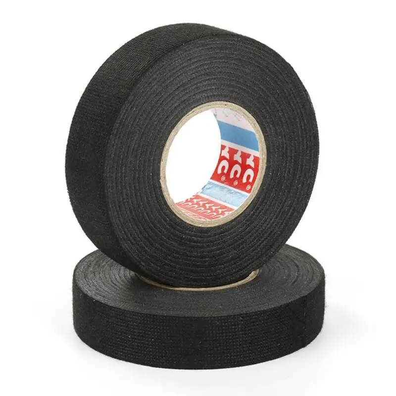 15M Car Flannel Wire Harness Tape car wire harness tape Cloth Flame Retardant Tape Cloth-Based Flannel Black Polyester Fiber Wrapping Glue Line