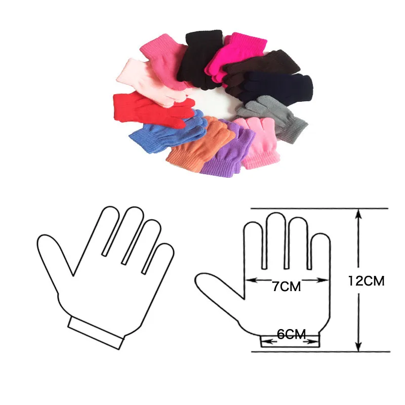 For 1-3 Years Unisex Children Boys Girls Winter Keep Warm Thick Gloves Kids Mitten Full Finger Wrist Gloves 6