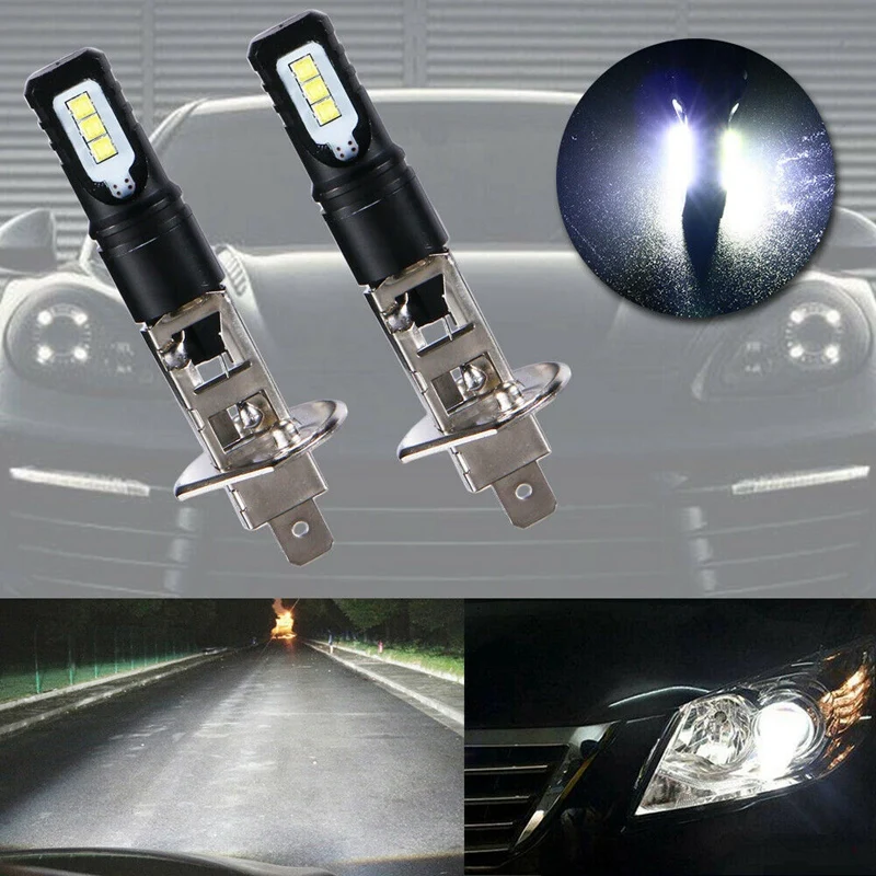 4X H1 6000K super zářící bělouš 6000LM DRL LED světlomet cibule souprava high-beam