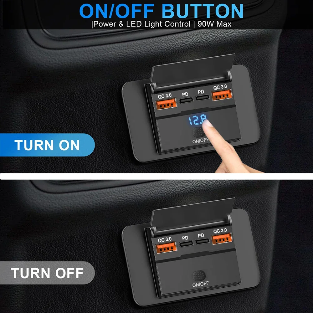 USB Outlet 108W Dual USB C 36W Car Charger