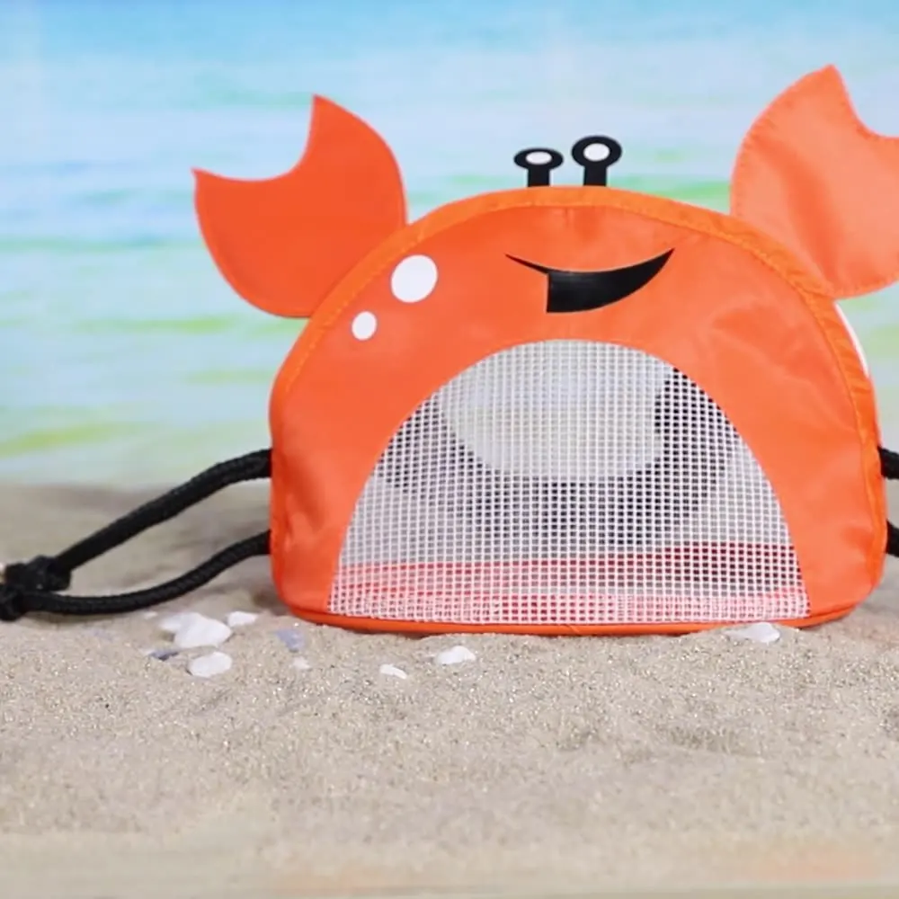 Crab Kids Beach Bag Storage Bag Outdoor Shell Bag Travel Crossbody Small Backpack Toy Storage Bag Travel Accessories