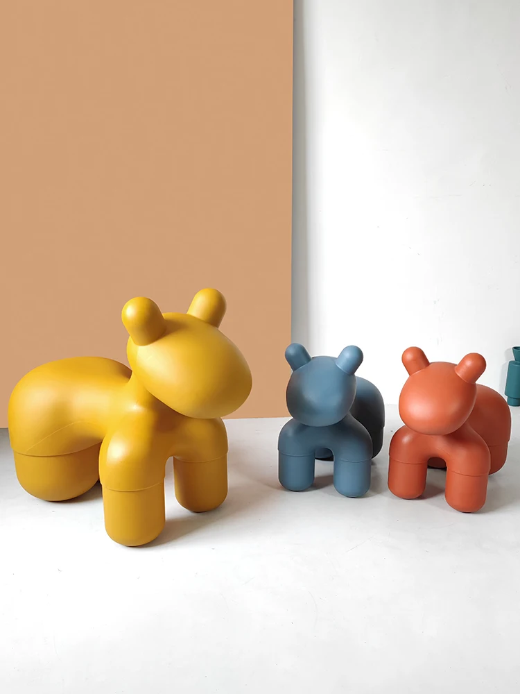 Home Furniture Armchairs Pony Chair Outdoor Children's Low Stool Small Sofa Cartoon Animal Ornaments Living Room Accessories