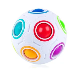 Puzzle boule arc en ciel 3D pour enfants et adultes, 12 trous, soulagement du Stress sensoriel, autisme, ventilation, décompression, jeux à bulles 