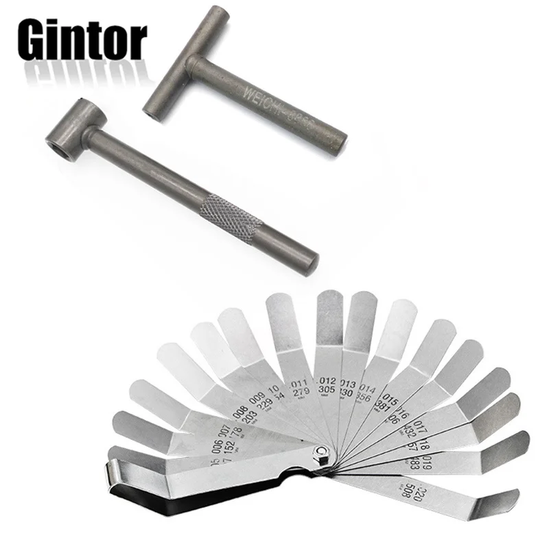 

Clearance Adjustment Feeler Gauge T-wrench Valve Screw Adjustment Wrench Repair Tools Motorcycle Valve Adjustment Tool Set