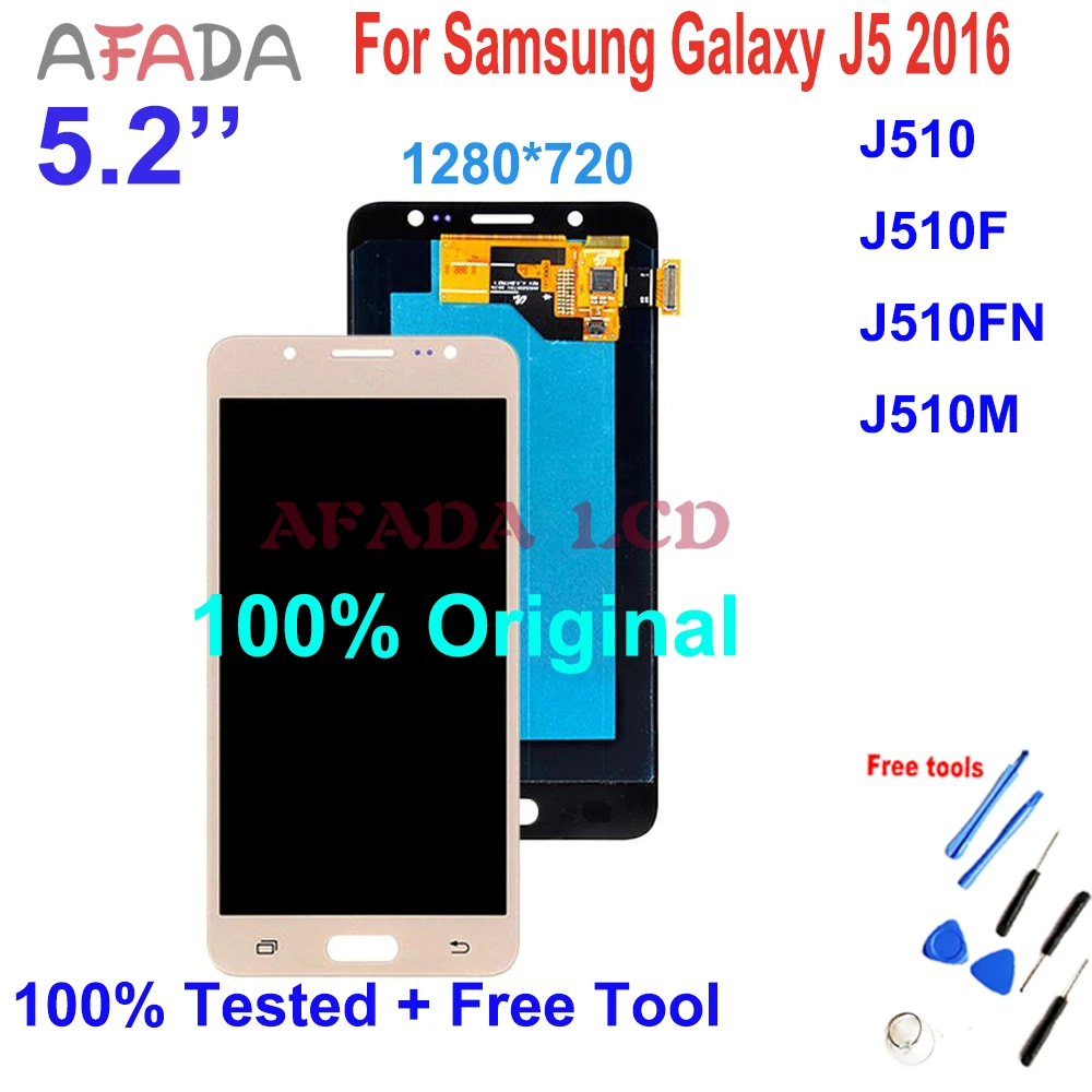 

5.2 For Samsung Galaxy J510 Lcd J5 2016 Display With Touch Panel Digitizer Assembly J510F J510FN J510M J510Y Touch Screen