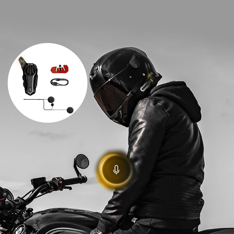 

BT5.0 Motorcycle Headset Intercom Interconnection Outdoor Riding Waterproof With Noise Reduction Headset
