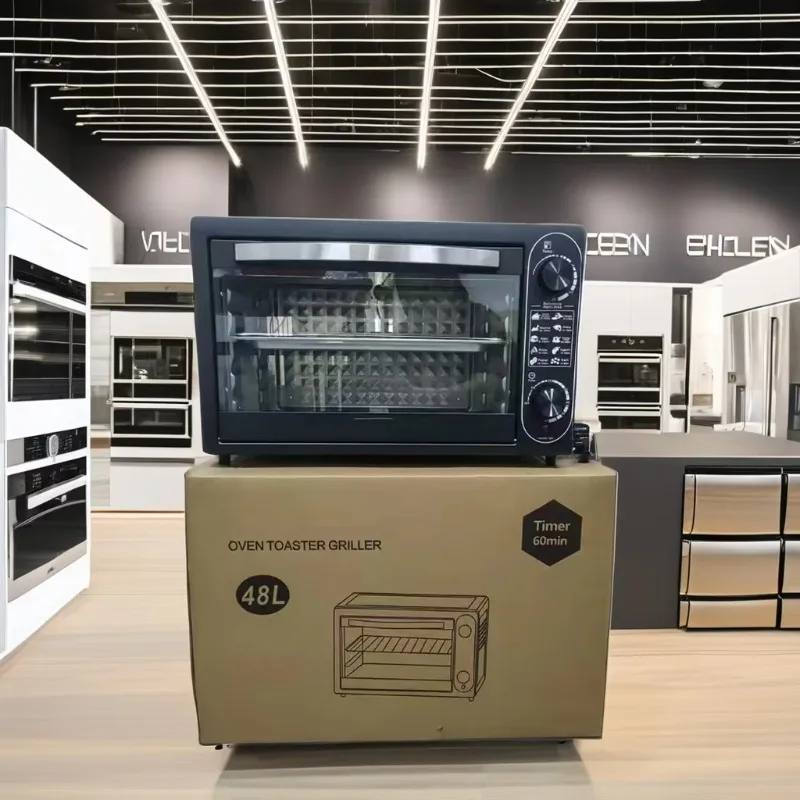 New Design 48L Electric Convection Oven Big Capacity Stainless Steel Pizza Oven for Baking for Home Kitchen Use 3