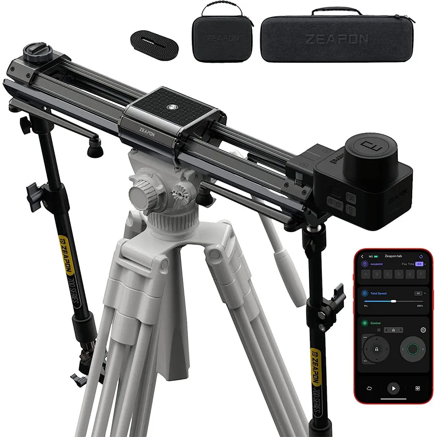 

Моторизованный слайдер для камеры Zeapon Micro 3 E700 с двойным расстоянием, 30 дюймов/77 см, компактный слайдер с футляром для переноски, мотор