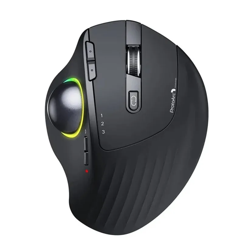 

2.4G Bluetooth Rechargeable Mouse Adjustable DPI 3 Device Connection RGB Wireless Trackball MouseRGB Wireless Trackball Mouse