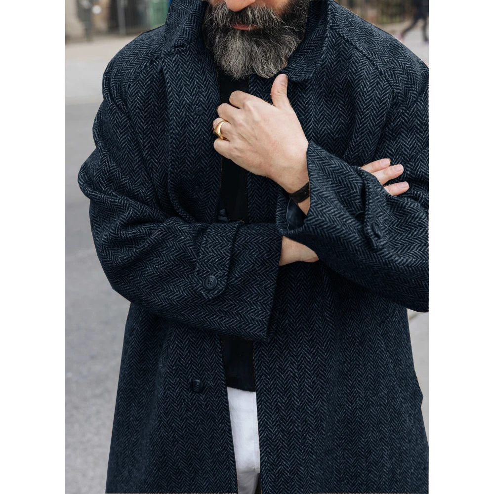 Mens Clothing Autumn and Winter Men's New Herringbone Jacket Simple Casual Men's Jacket Jackets Man Winter Male Coat