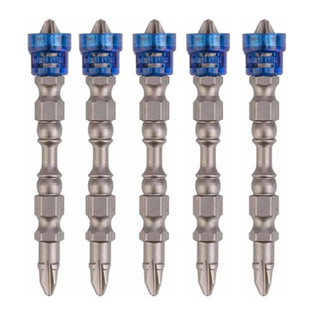 

5pcs 65mm Long PH2 Double-Head Cross Screwdriver Bits With Magnetic Ring Set Hand Electric Screw Tool Accessories
