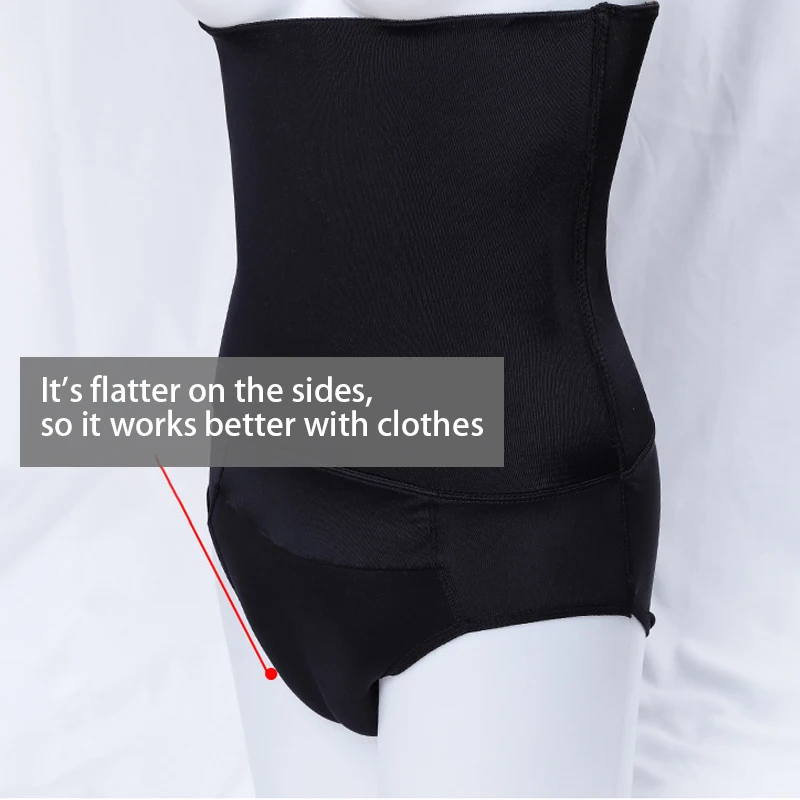 Men High Waist Boxer Shorts Tummy Slim Body Shaper Corset Men Sissy Hiding Gaff Panties Brief For Crossdressing Transgender