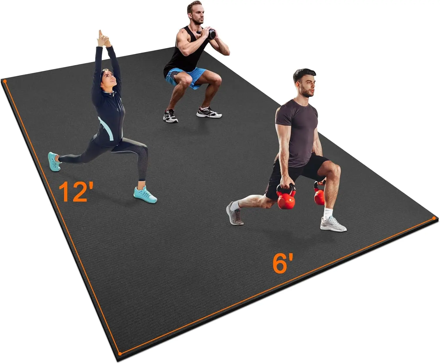 Workout Mat for Home Gym Mats Exercise Heavy Duty Gym Flooring Fitness Mat Large Yoga Cardio