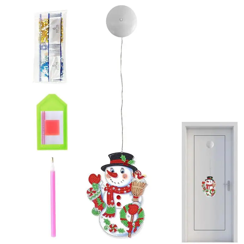 Fai Da Te 5D Crystal-Painting Led Lights Christmas Ornament Kit Pupazzo Di Neve Crystal Art Kit Crystal Rhinestone Ricamo Crystal