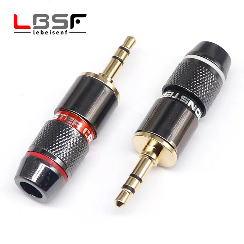 2pcs/1pairsMonstergold-plated3.5mmheadphoneplugdualchannelconnectoraudiocableplug3.5maleplugself-lockingline-AliExpress13