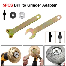 

5PCS Electric Drill Conversion Adapter Drill To Grinder Converter 6mm/10mm Connecting Rod With Lock Nut 2 Wrenches Hot Sale