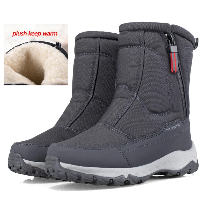 Men Boots 2023 Winter Shoes For Men Warm Snow Boots Mid-calf Men Warm Shoes Thick Plush Winter Boots For Men Women Cotton Shoes