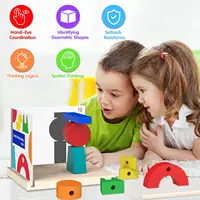 Wooden Building Blocks with 3D Stereo Projection Space, Improve Kids Multi-Angle Spatial Thinking Montessori Blocks for Toddlers 2