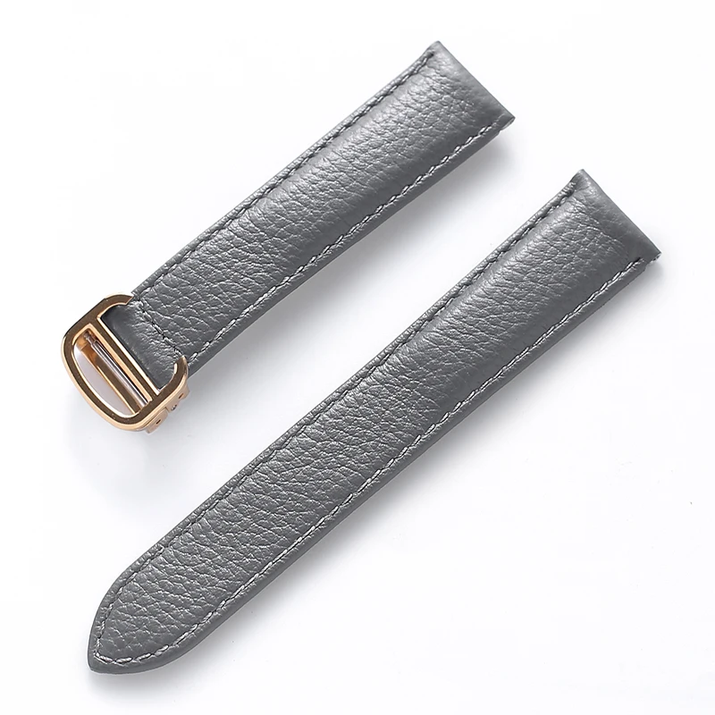 Litchi Soft Leather Watch Strap - Luxury Belt for Men & Women, Replacement Watch Accessory