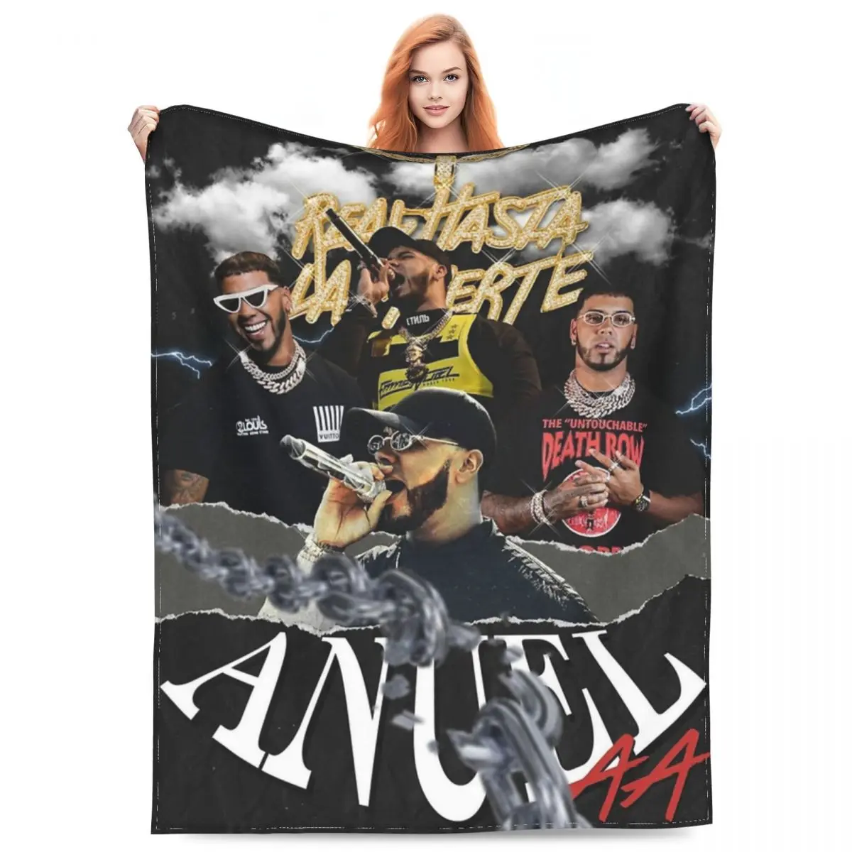 

Anuel AA Rapper Blanket Coral Fleece Plush Textile Decor Hip Hop Cozy Lightweight Throw Blankets for Bedding Travel Rug Piece