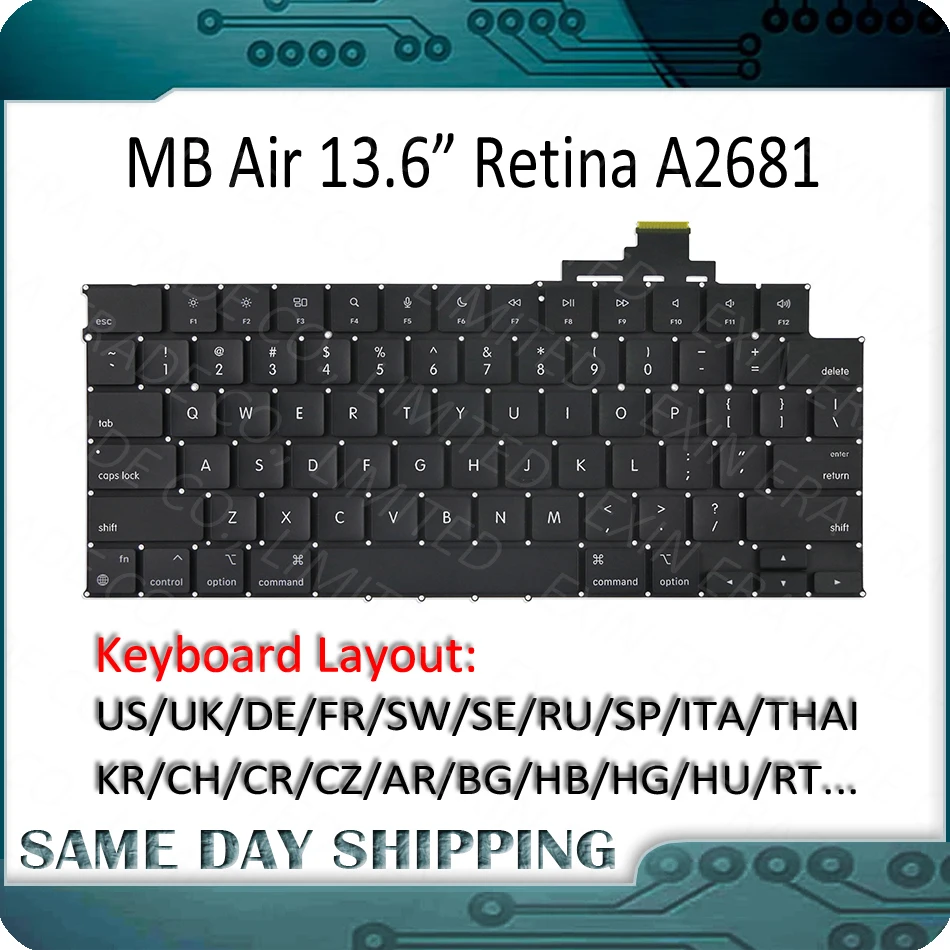 Apple - Macbook Air M2 13インチ USキーボード 新しいラップトップ A2681 キーボード MacBook Air M2 13.6
