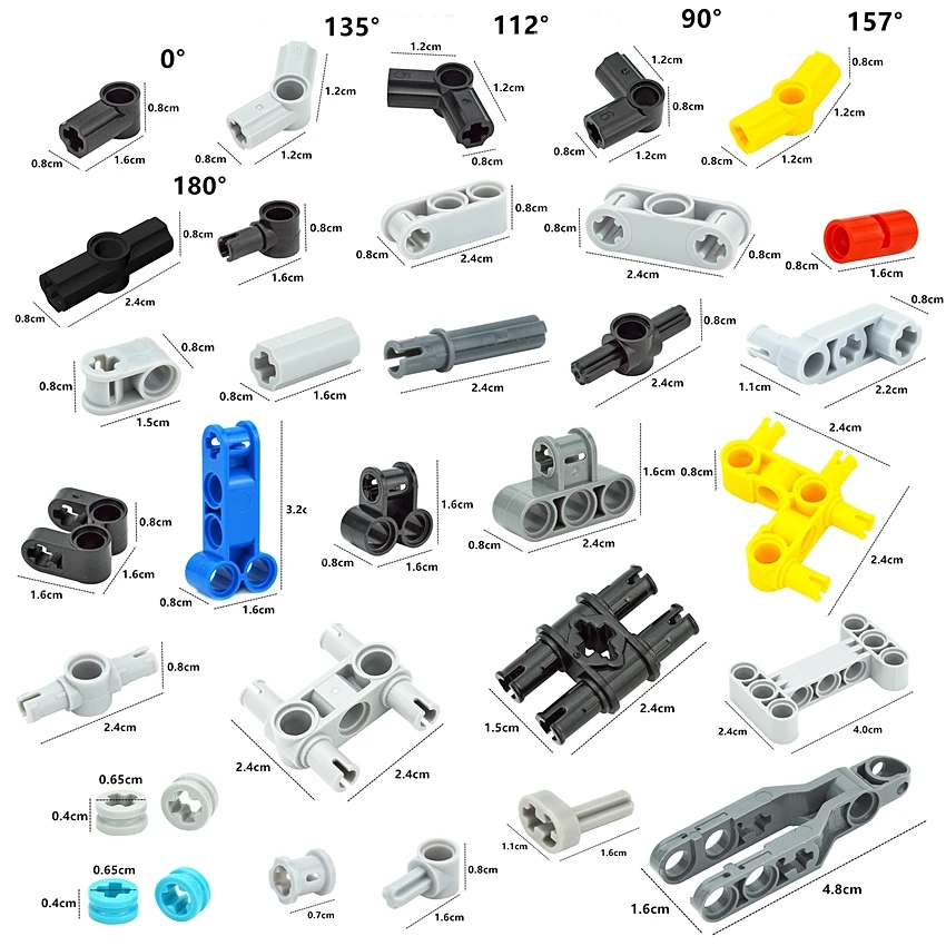 Enhanced Building Block Connector Accessories - Technical Parts for Creative Construction Toys