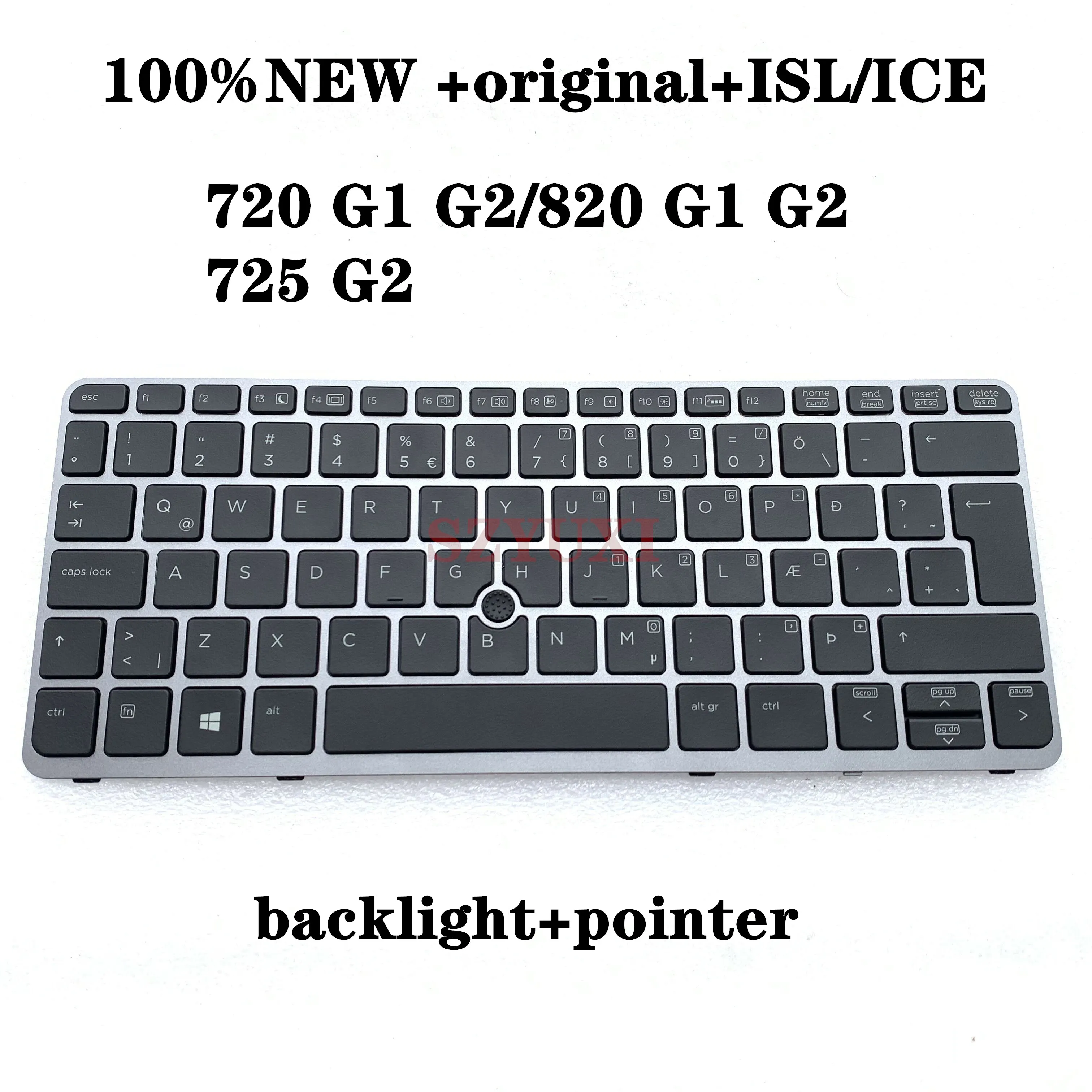 Новая ISL ICE Клавиатура для ноутбука HP EliteBook 820 G1 G2 720 725 подсветка с серебристой