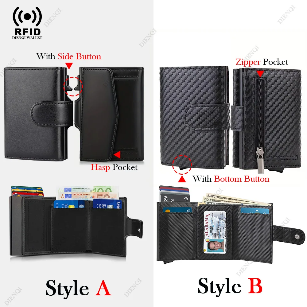 IPick Image Nissan 370Z Carbon Fiber Pattern RFID Blocking Wallet - PU Leather Card Case - View #9