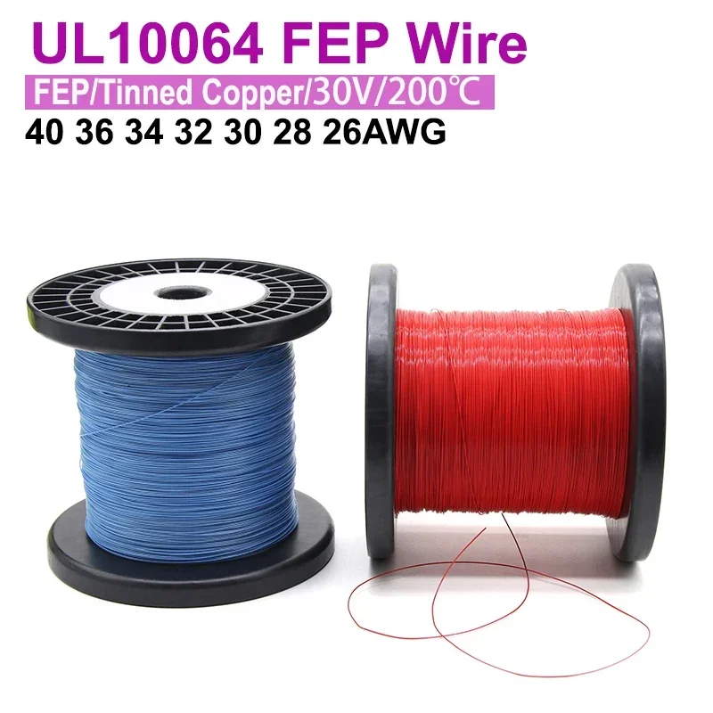 10M/100M UL10064 FEP Wire 40/36/34/32/30/28/26AWG PTFE Plastic Ultra Fine Micro Litz Wires Solder High Conductive Copper Cable