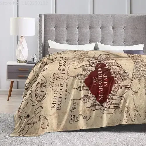 Ai Weier Extra Soft I Like Exercise Marauders Map Throw Blankets, Sherpa Flannel Travel Blanket Throw Wearable Blankets, Large 4