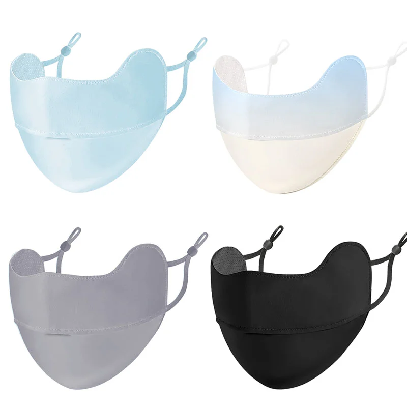 

1pc Ice Silk Face Mask Men Women Hunting Running Sports Mask Cycling Ice Silk Face Mask Adjustable Breathable Uv Sun Protection