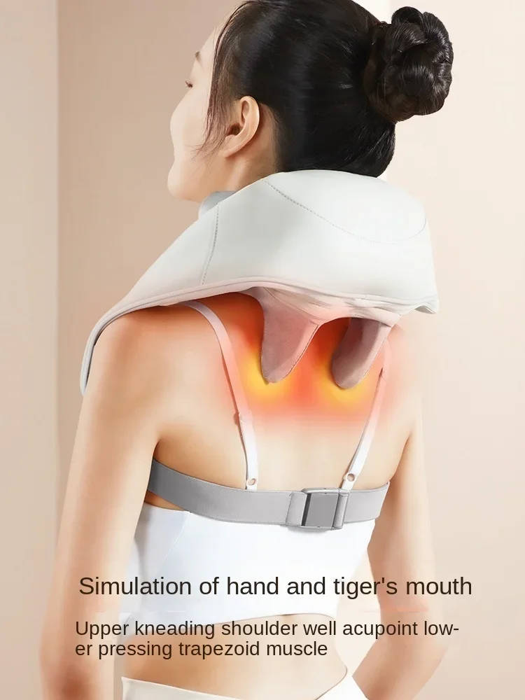 Cervical massager neck shoulder waist back body multi-functional kneading hot compress home shawl instrument shoulder and neck salt bag hot compress bag electric heating shoulder and cervical spine back massager shawl massage