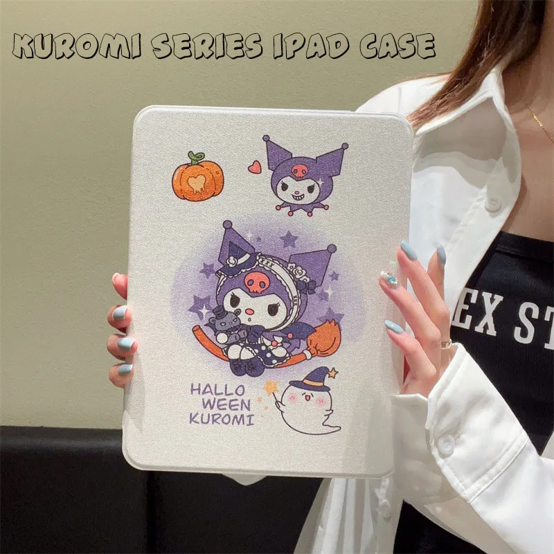 

Kawaii Sanrio Kuromi мультфильм новый Ipad Pro2022 Air 10,9 дюймов защитный чехол с защитой от падения со слотом для ручки цифровой вокруг