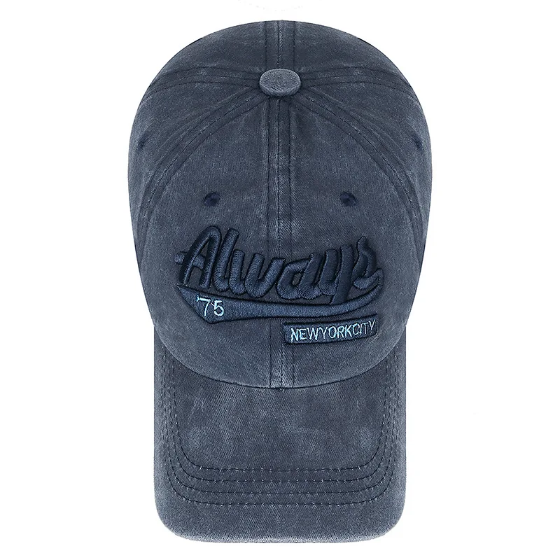 Baseball Cap Men's Three-Dimensional Embroidery Soft Cotton Distressed Faded