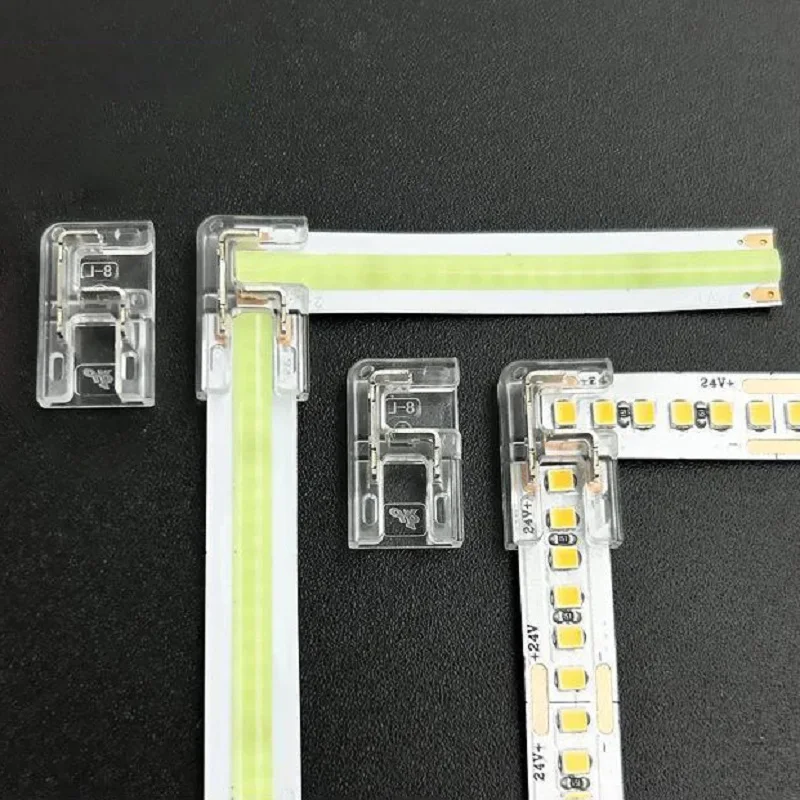 5V-220V Reusable Crystal SMD Cob Led Strip Light Connector 5mm 8mm 10mm 2 pin 2Pin Corner Led Connector