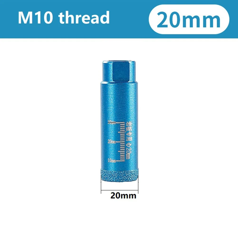 

1pc M10 Thread Drill Bit Dry Vacuum Brazed Core Drill Bit Diamond 20mm-60mm For Marble Tile Granite Cobble Drilling
