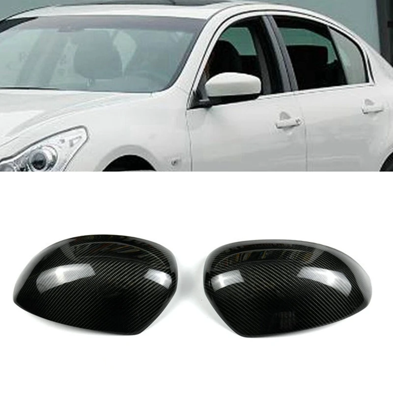 

For Infiniti G25 G37 2006 -2008 Real Carbon Fiber Rearview Side Mirror Cap Cover Trim Replacement Accessories