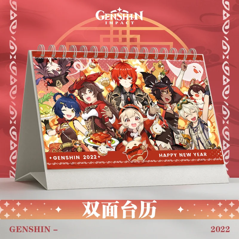 New Game Genshin Impact 2022 Calendar Ganyu Yoimiya Xiao Klee Ayaka Cartoon Character Calendar Daily Schedule Planner