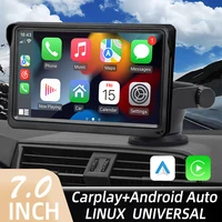 Autoradio sans fil CarPlay Android Auto lecteur vidéo multimédia 7 pouces écran tactile Portable avec USB AUX pour caméra de recul 1