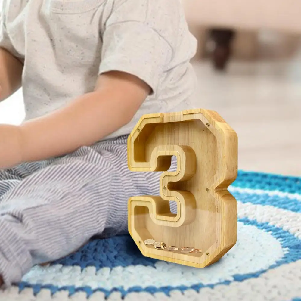 Wooden Piggy Bank Kids Digital Money Saver Box Money Saving Box Wooden Kids Coin Piggy Banks Money Box TV Cabinet Wine Cabinet
