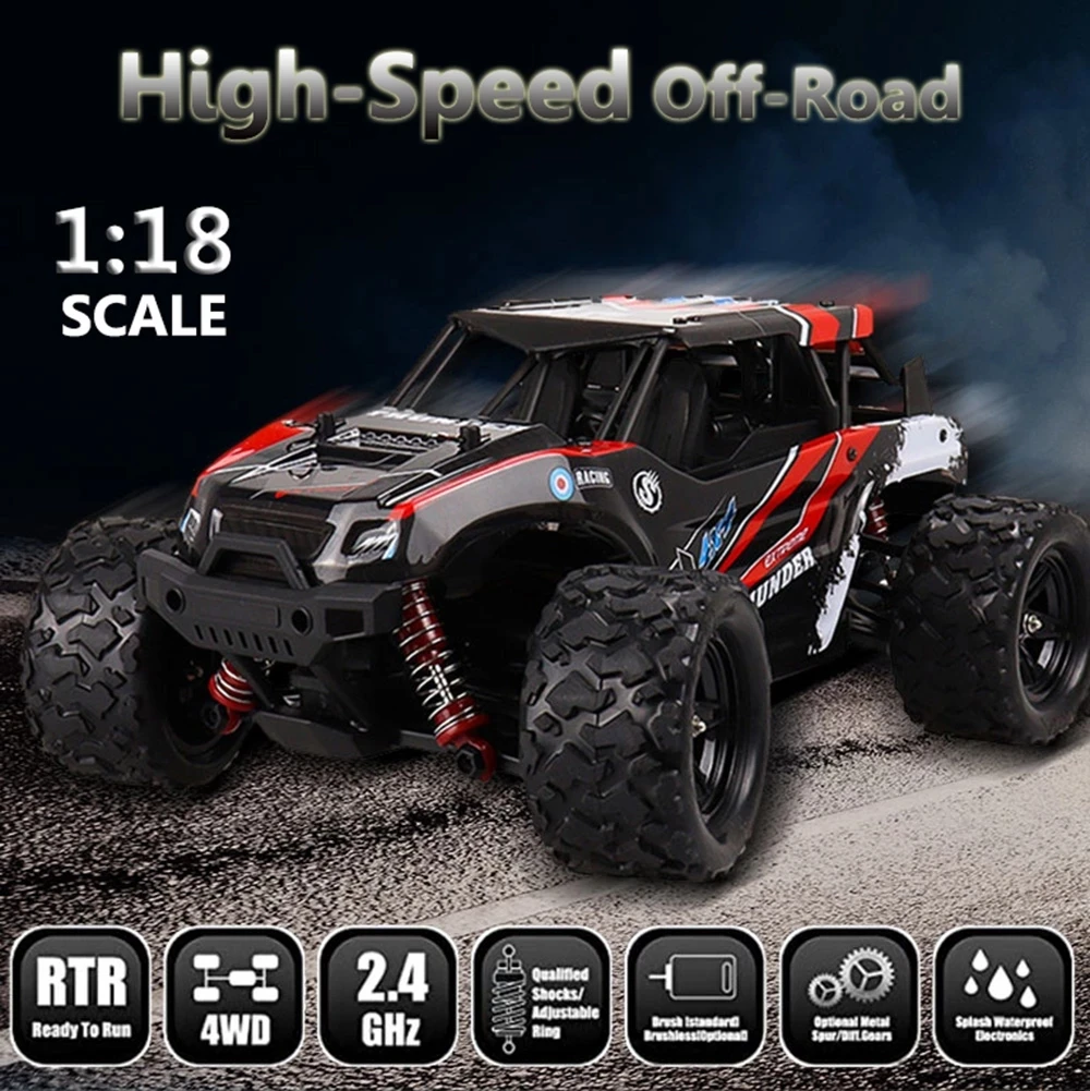 Carro de controle remoto RC Cars para adultos Crianças, 1 18 RC Car RC Truck,  4WD High Speed 40 KM H Off Road Monster  - Dular