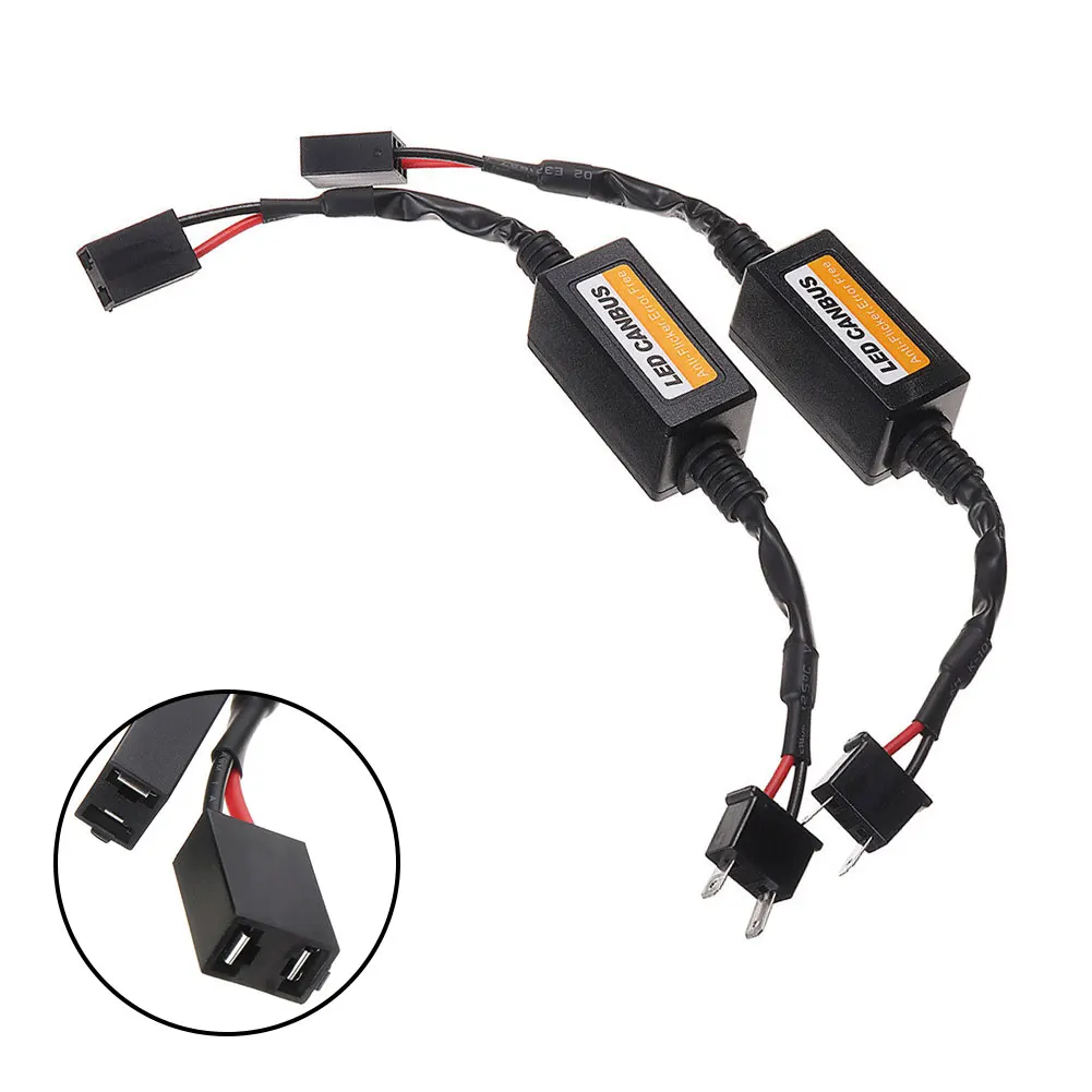 CANBUS EMC LED 헤드라이트 디코더, 자동 LED 조명, H7 플리커 방지 하네스 전구, LED Canbus 디코더, 1 쌍