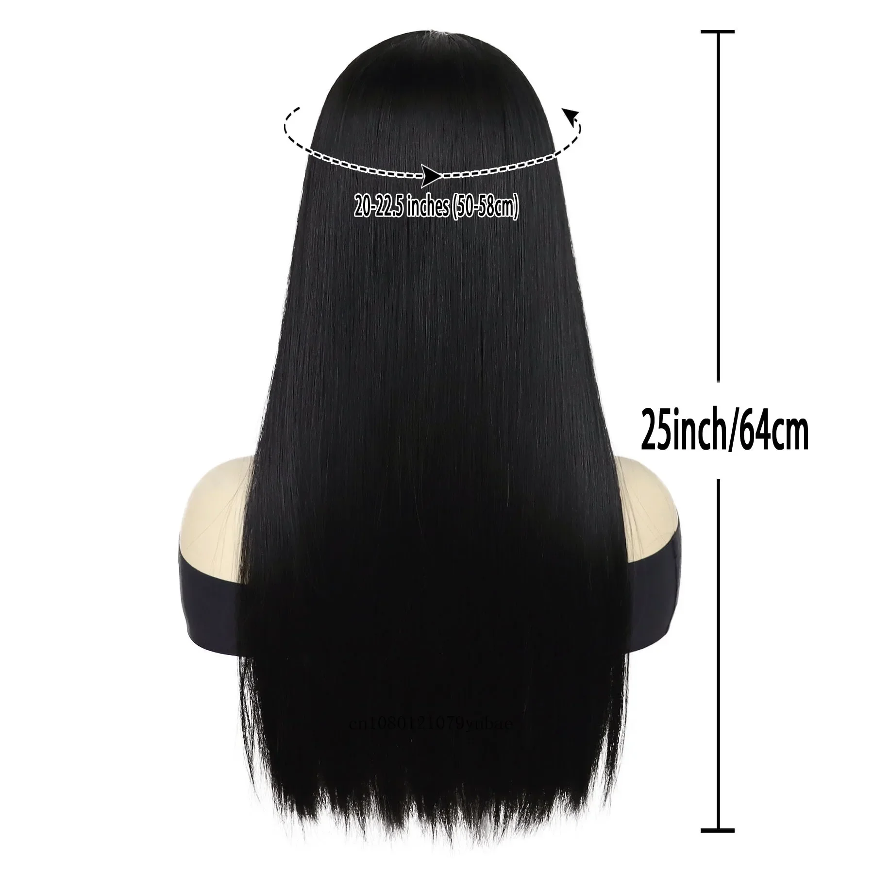 Natural Synthetic Long Black Straight Wigs Anime Costume Wig for Women Daily Use Halloween Cosplay Party Heat Resistant Fiber