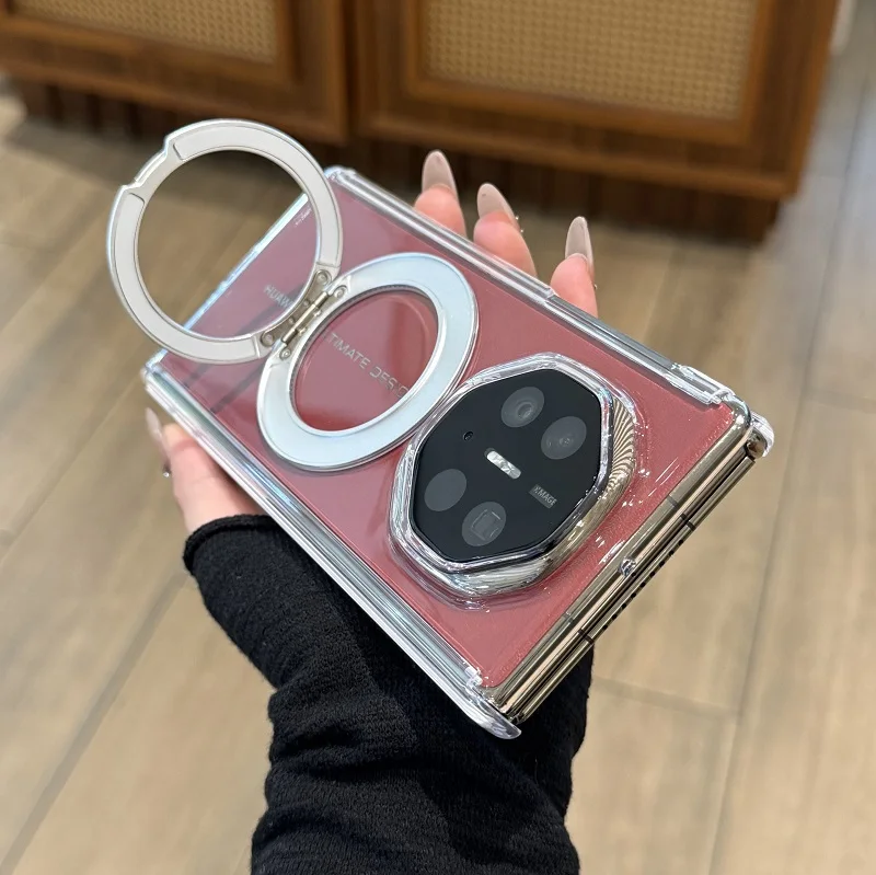 Hinged Dual Case with Magnetic 360° Rotating Ring Holder