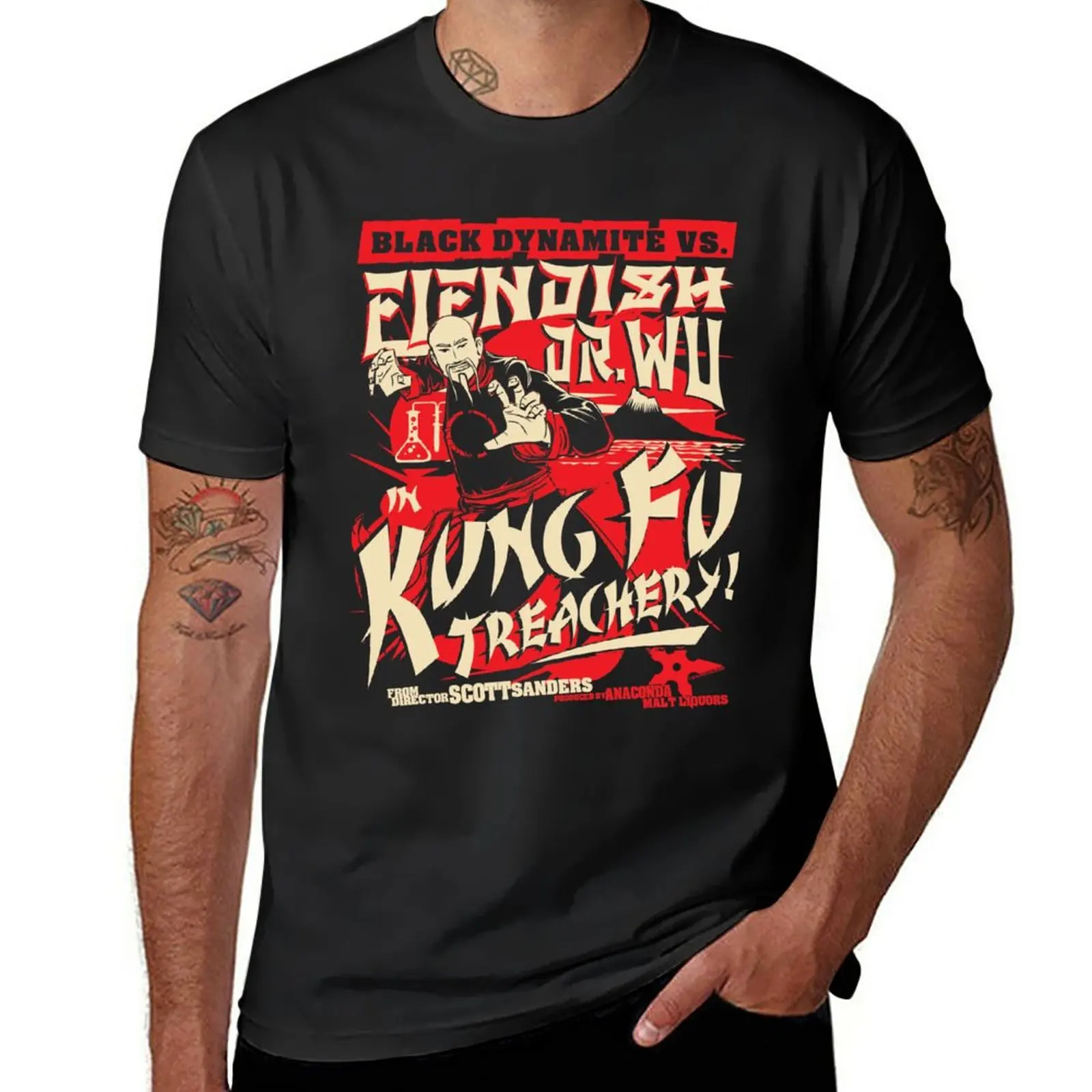 

New Black Dynamite vs. Fiendish Dr. Wu T-Shirt quick drying t-shirt sweat shirt Men's cotton t-shirt