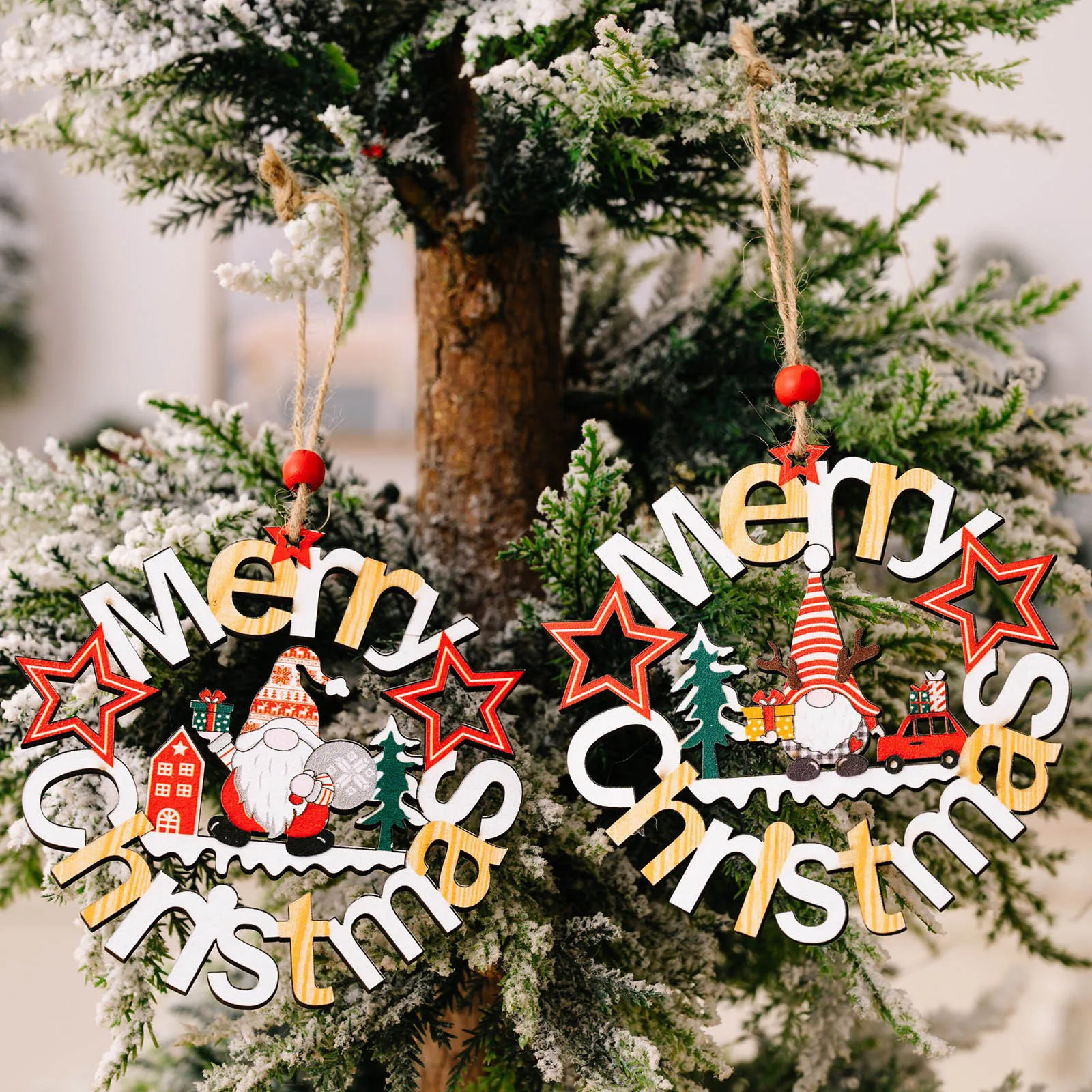 

New Year Christmas Tree wood Pendant Hanging Home Ornament Christmas Decoration Merry Christmas Decor Hanging Drop Ornaments