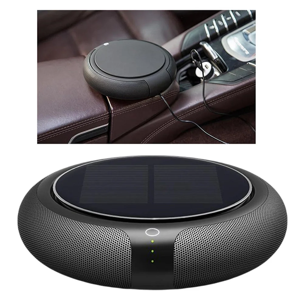 Solar Car Air Purifier Usb Oxygen Cleaner Ozone Generator Air Purifier HEPA Filter Smoke Remover Smart Gadgets Car Supplies