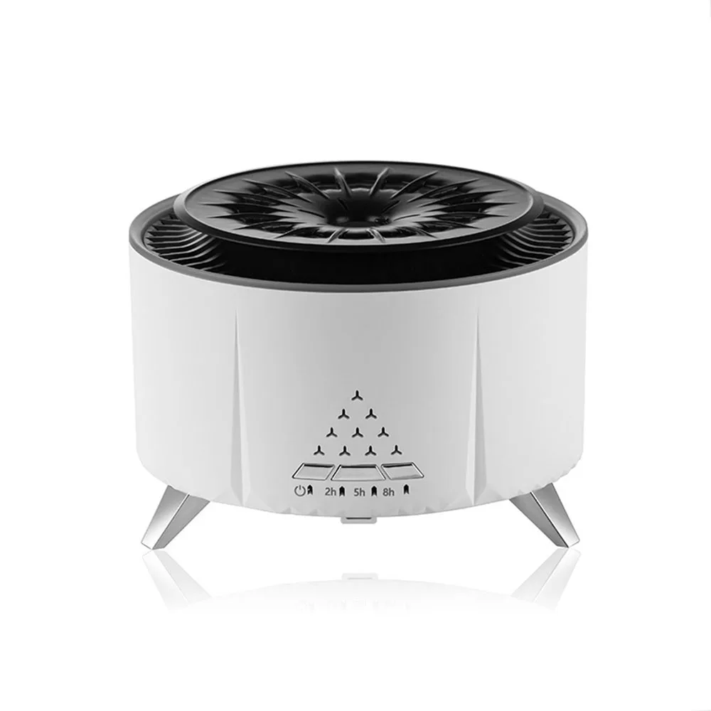Umidificador de ar de Lava de Vulcão de Chama de Madeira Alto-falante Bluetooth Difusor de Óleo Essencial Ruído Branco do Quarto