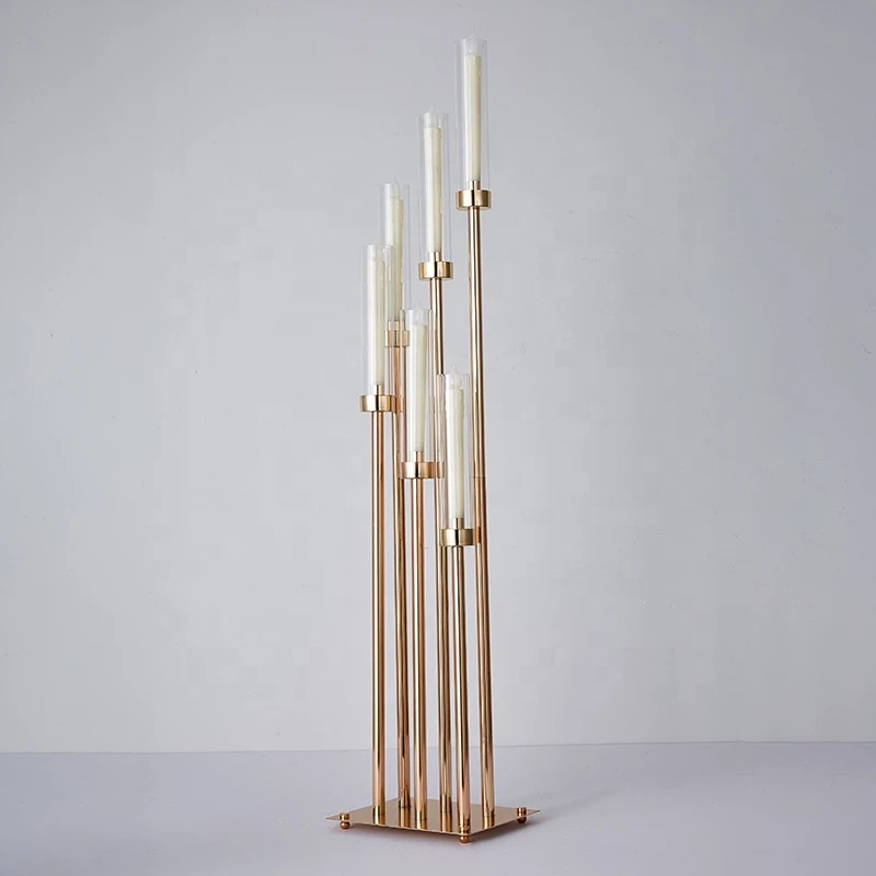 Candelabra Wedding Prop Christmas Decoration Metal Candle Holder Flower