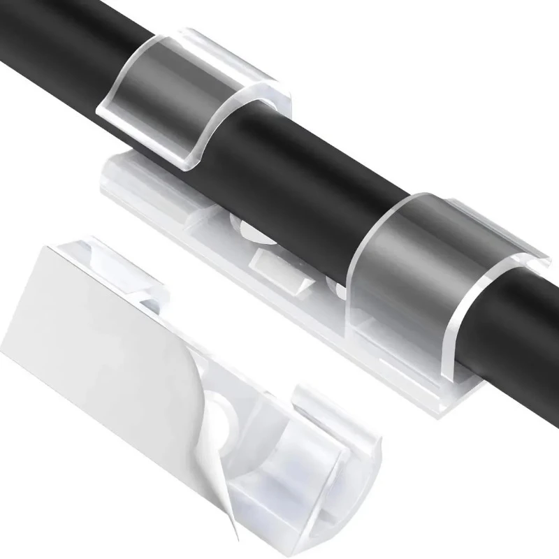 2060개 케이블 관리 클립 와이어 홀더 세트 USB 데이터 충전 케이블용 벽걸이형 스풀 정리함